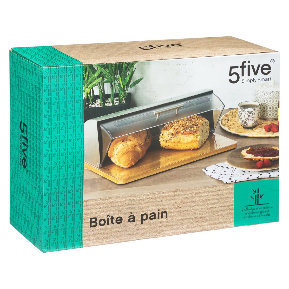 Boîte à pain BAMBOU CUISINE argent, 5FIVE SIMPLY SMART