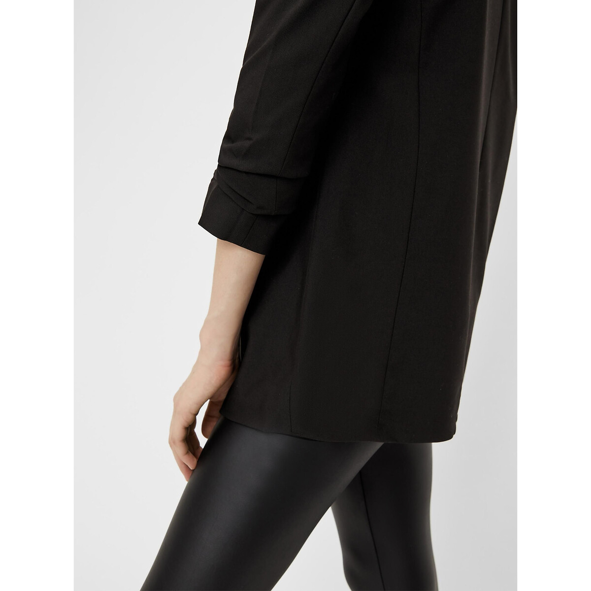 Blazer com corte direito preto , PIECES