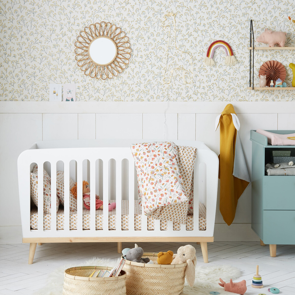 Bertille Bed Set Without Duvet pink print, LA REDOUTE INTERIEURS