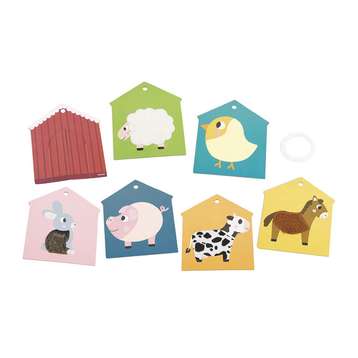 Cartes Tactiles Ferme couleur unique, JANOD