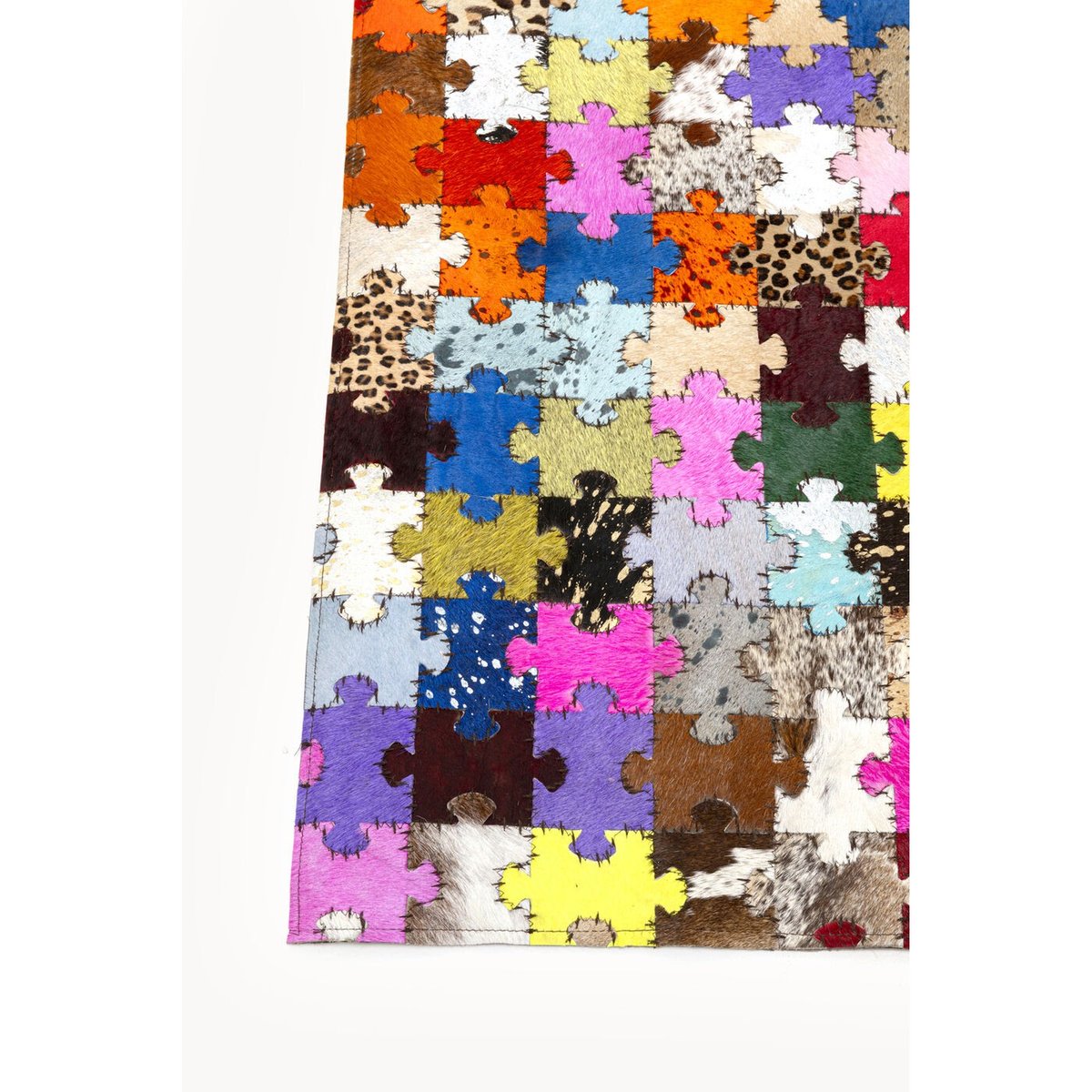 Tapis en cuir motif puzzle, TILE multicolore, KARE DESIGN