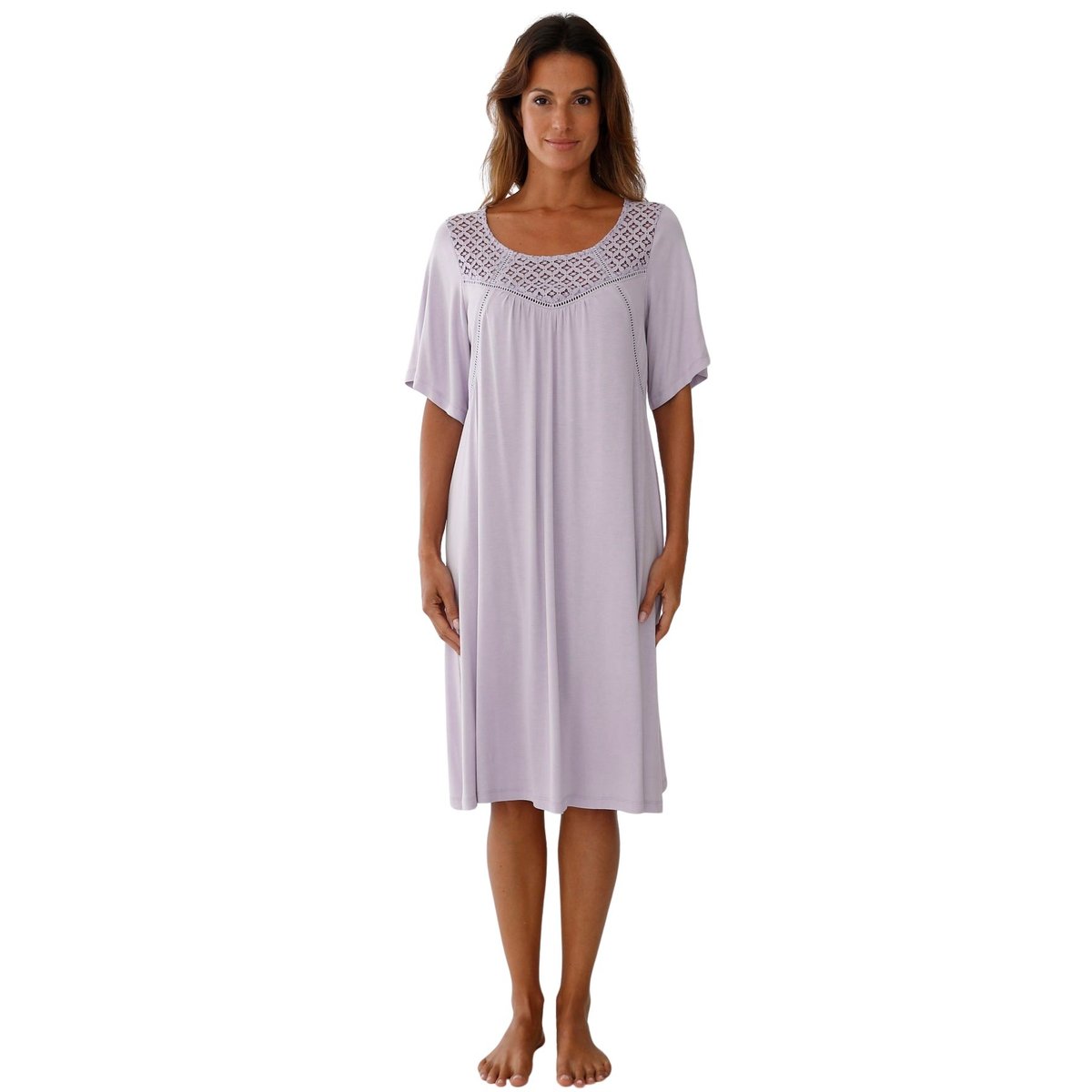 Chemise de nuit évasée fluide lilas, DAXON