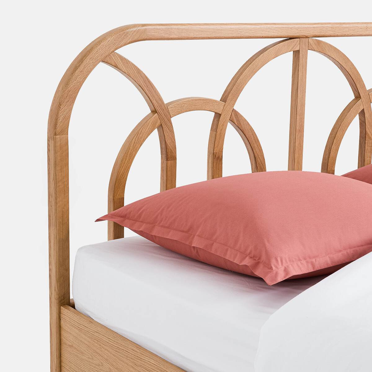 Bett ANDI mit Lattenrost, aus massiver Eiche und Eichenfurnier eiche, LA REDOUTE INTERIEURS