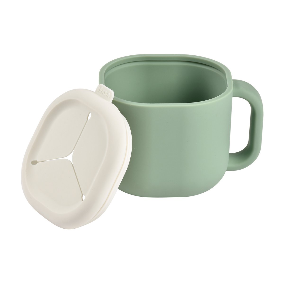 Tasse pour le goûter en silicone vert sauge, BEABA