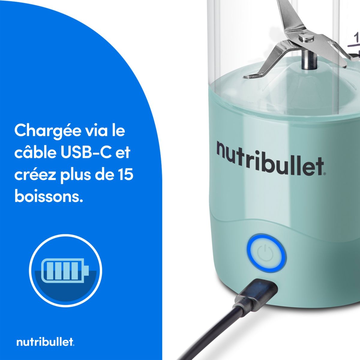 Blender portable NBP003LBL vert sauge couleur unique, NUTRIBULLET
