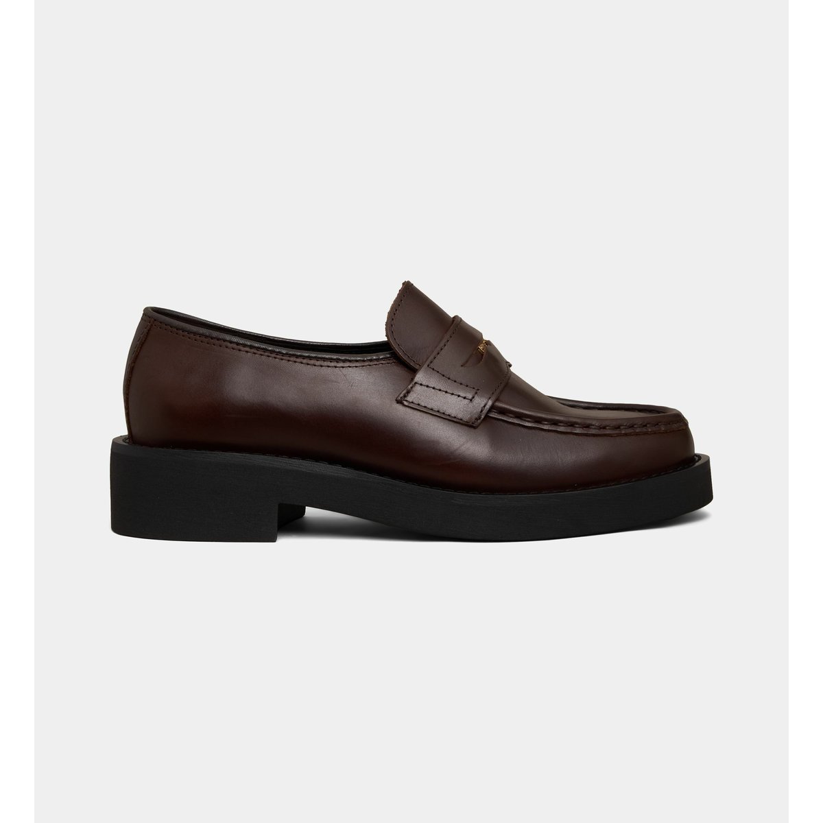 Mocassins à talons penny atida cuir marron foncé, GALERIES LAFAYETTE