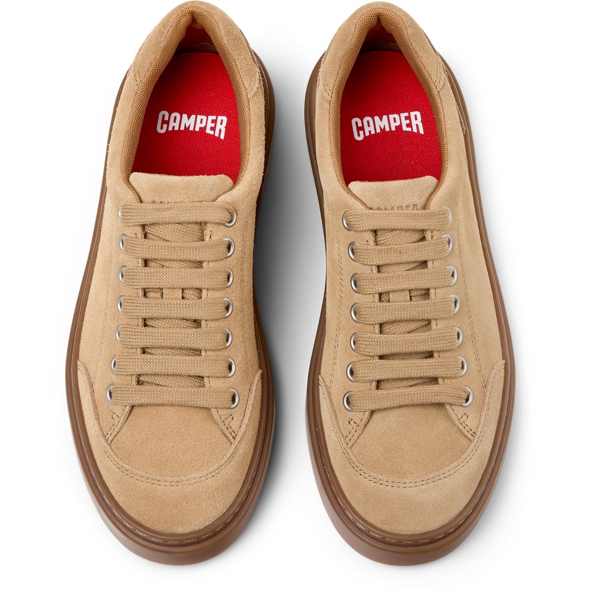 Baskets Runner Twentyfive Suede Leather marron moyen, CAMPER