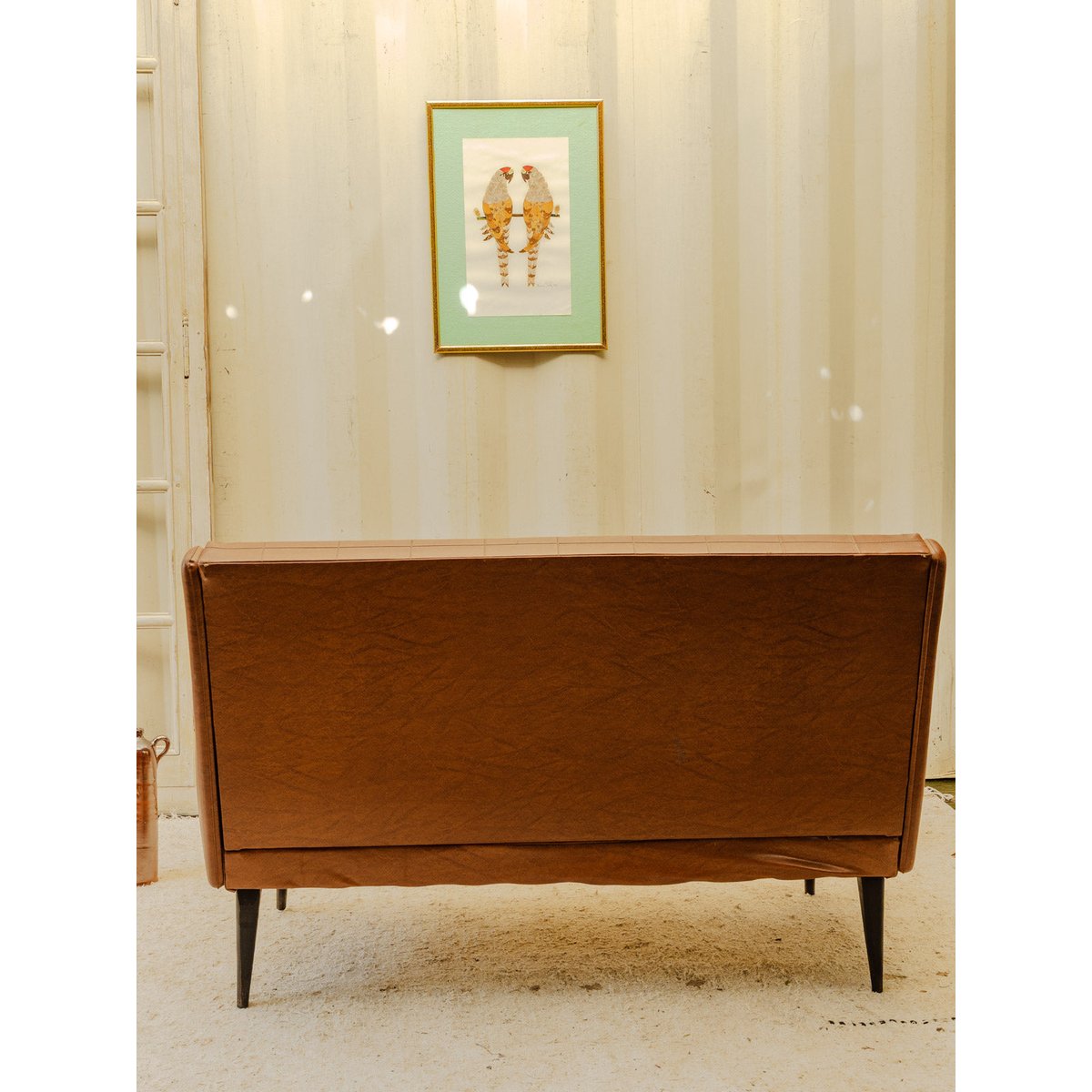 Banquette en cuir marron Clara N°158 - Bon état marron, DEBONGOUT