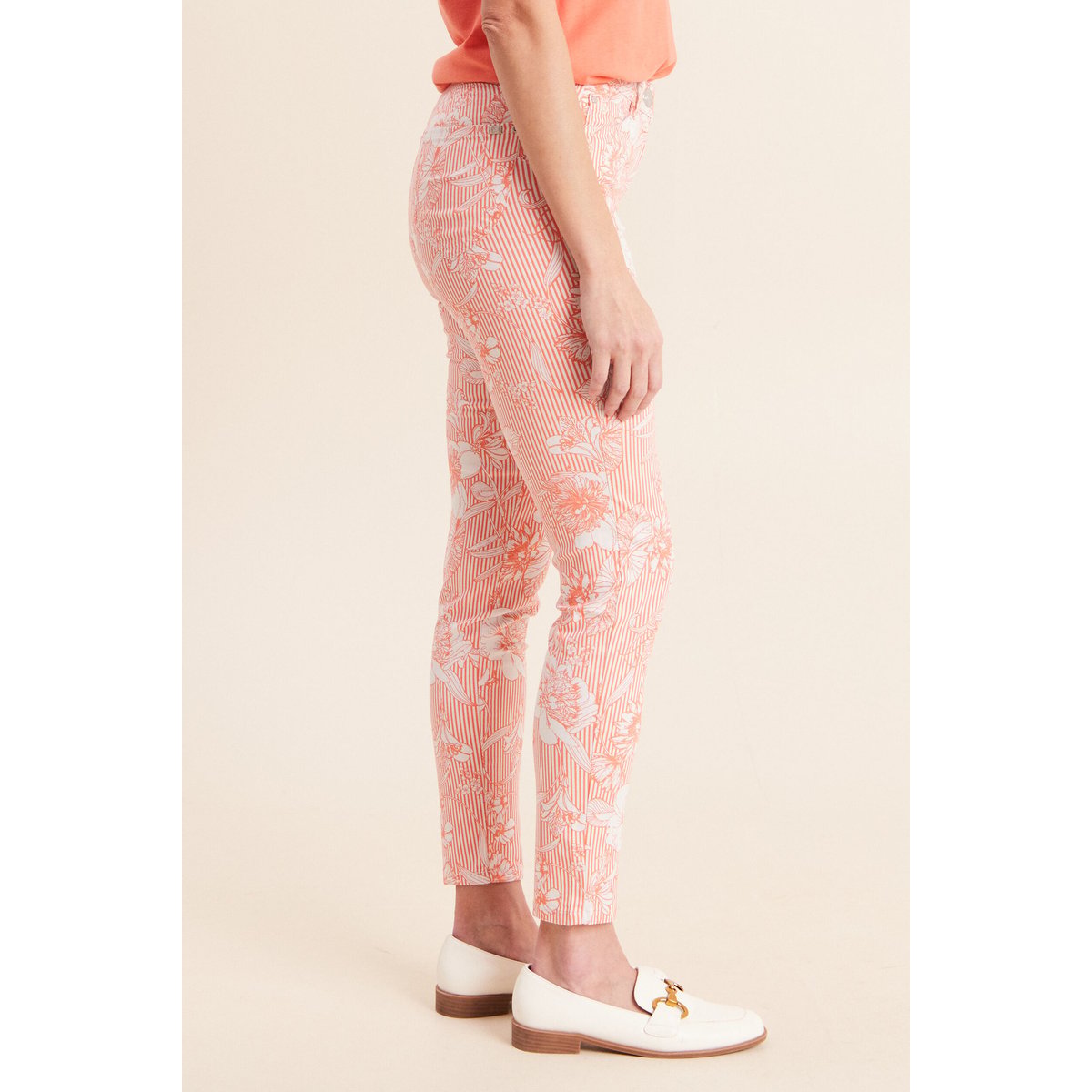 Pantalon ajusté 7/8ème orange, BREAL