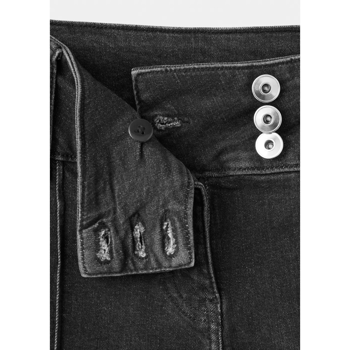 Jean wide leg à fermeture croisée black denim, MANGO TEEN