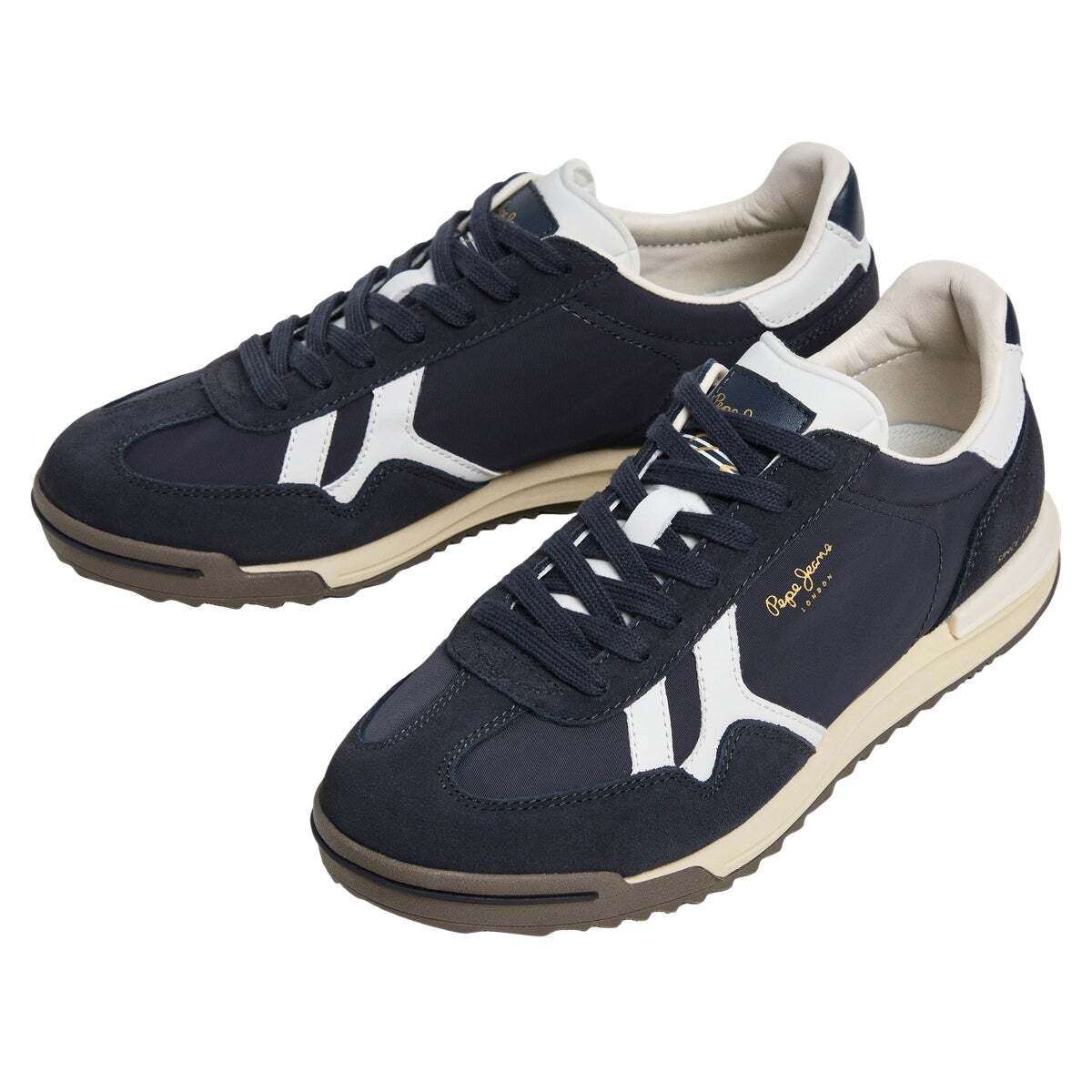 Marvin - Baskets Rétro Avec Détails En Daim bleu de la tamise, PEPE JEANS
