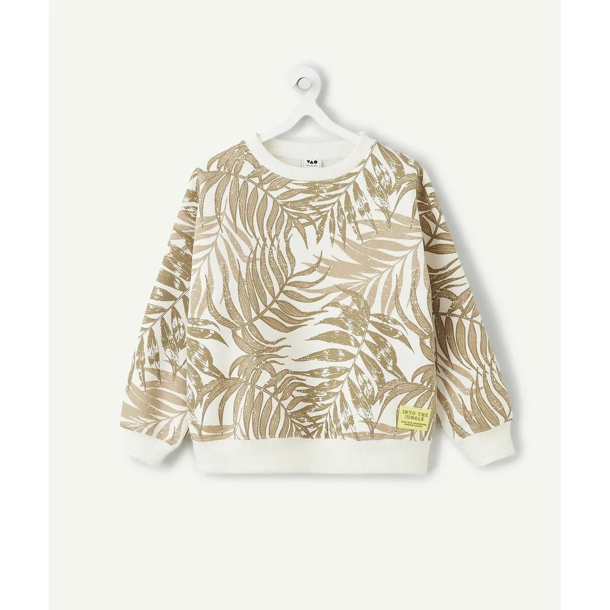 Sweat col rond imprimé, en molleton imprimé vert, TAPE A L'OEIL