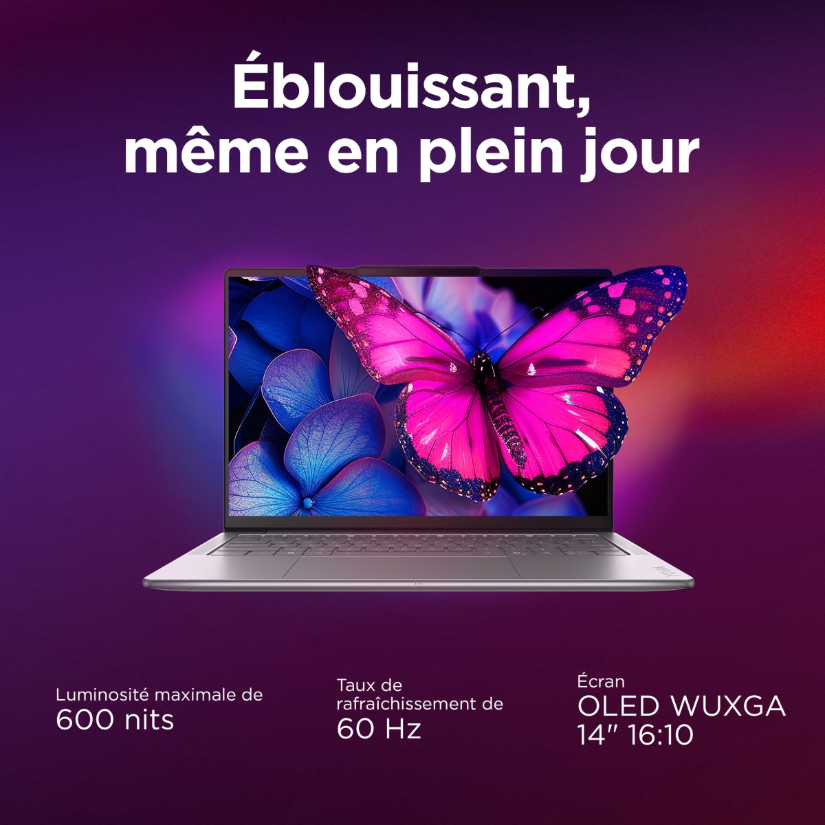 Ordinateur portable Yoga Slim 7 14ILL10 U5 14" OLED Intel Core Ultra 5 226V 16 Go RAM LPDDR5x SSD 512 Go couleur unique, LENOVO