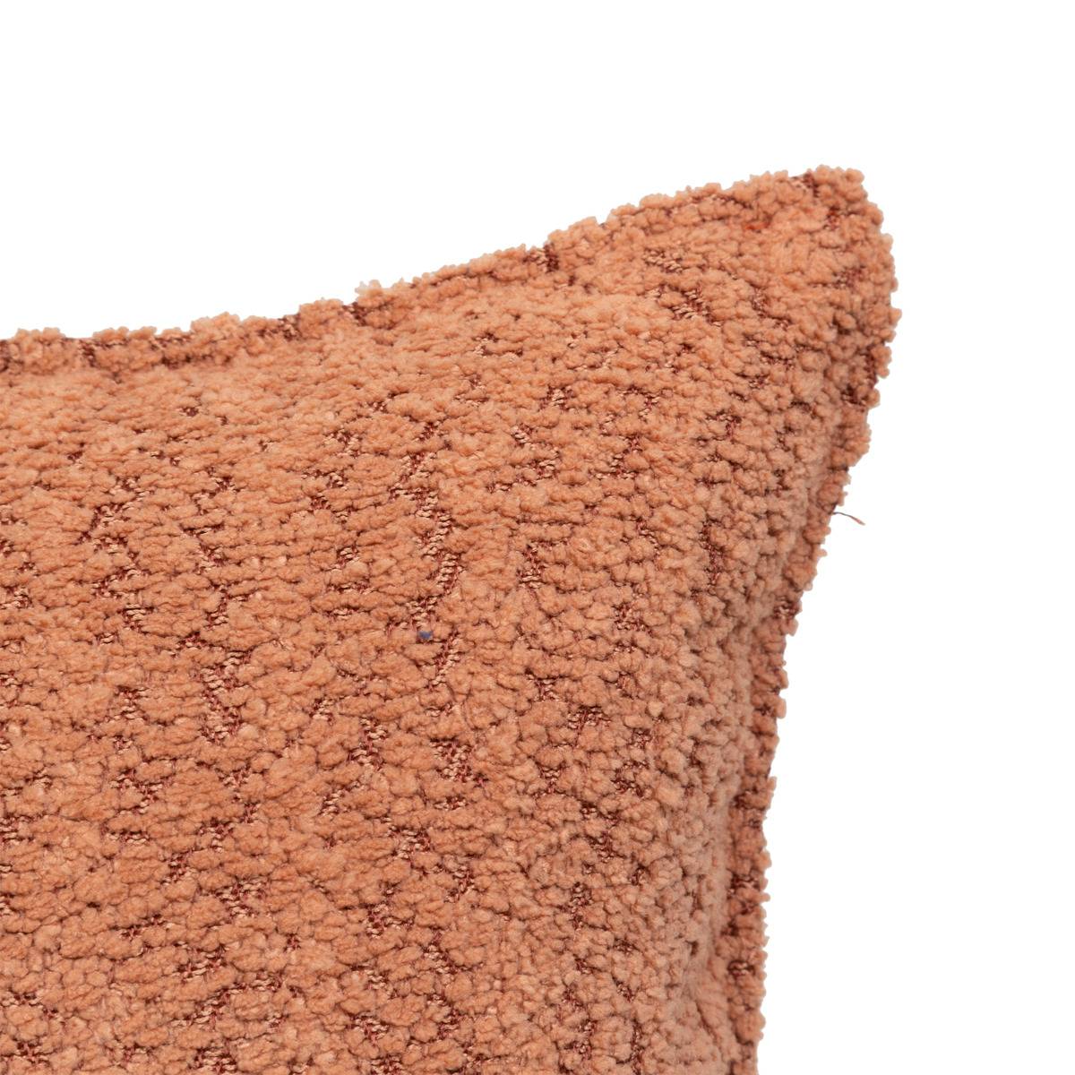 Coussin déhoussable en bouclette SOANA terracotta, ATMOSPHERA