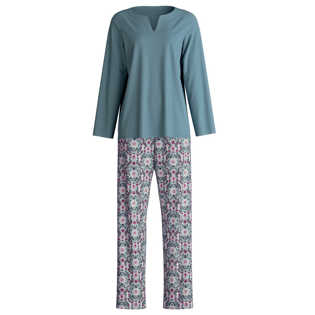 Pyjama, longue manches longues Coton AUTUMN DREAMS smoke bleu, CALIDA