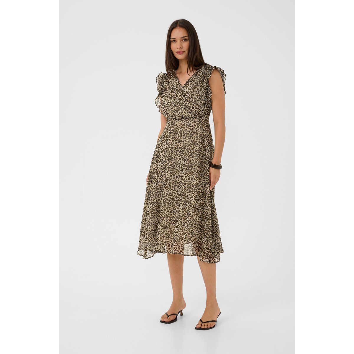 Robe beige noir marron animalier leopard, CULTURE