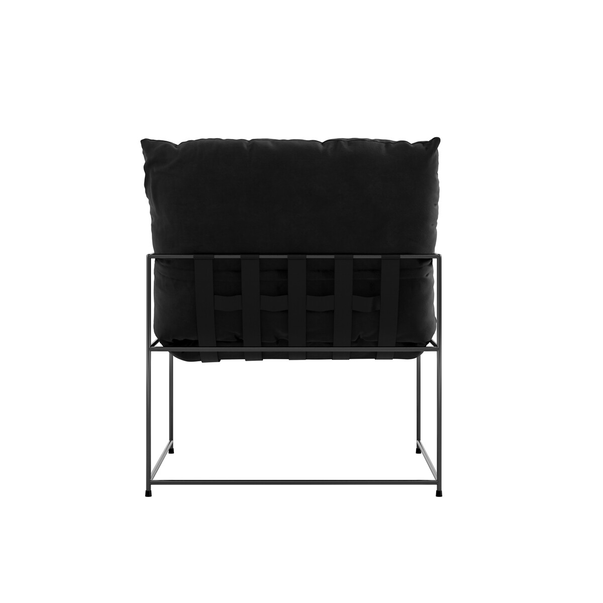 Eli Minimalist Velvet Accent Armchair black, ÉDITÉ
