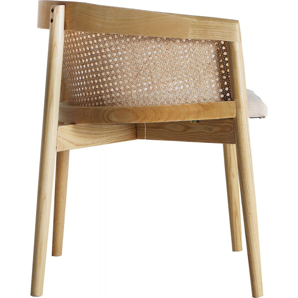 Lot de 2 fauteuils en bois et rotin, Vikan teinte naturelle bois clair et beige, RECOLLECTION