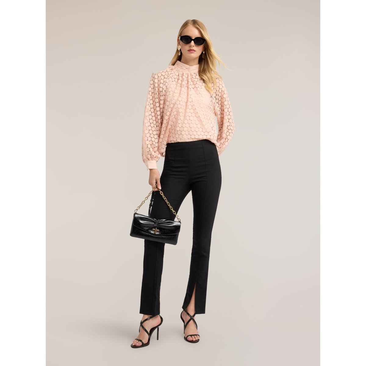 Pantalon slim avec fente noir, MOTIVI