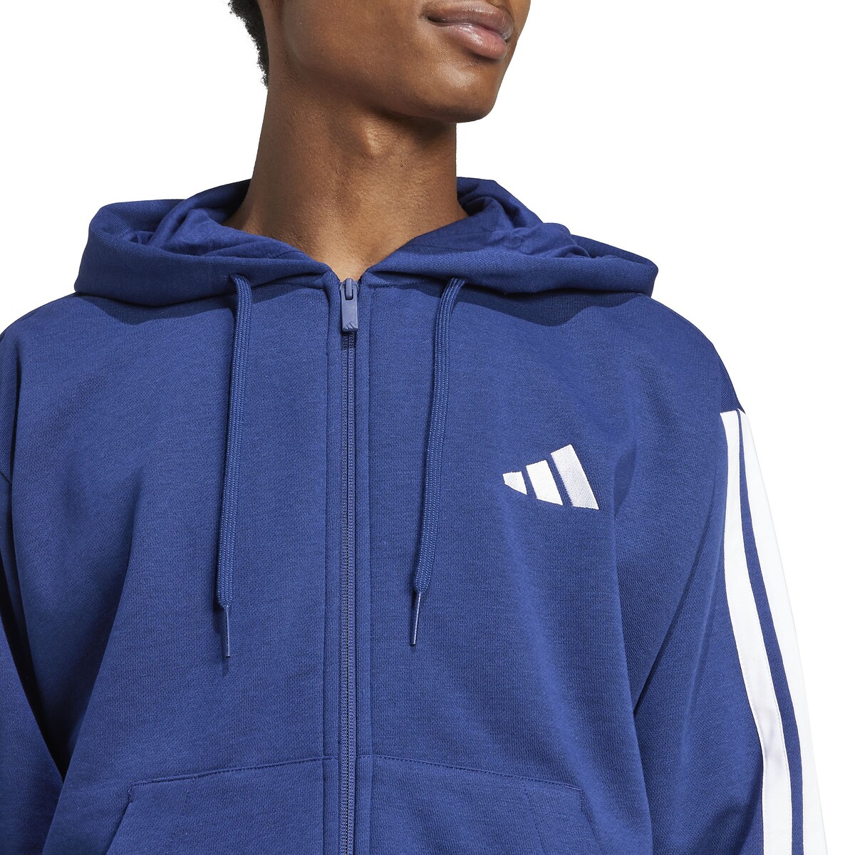 Sweat zippé à capuche Essentiel 3 bandes bleu, ADIDAS SPORTSWEAR