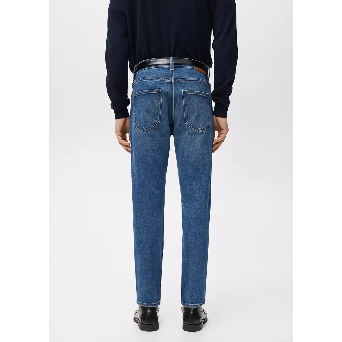 Jean Ben cropped tapered-fit bleu moyen, MANGO MAN