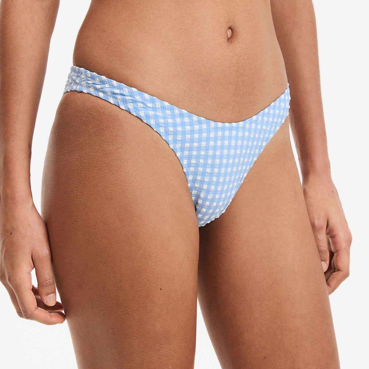 Cuecas cavadas de biquíni em xadrez, Signature JOHANE vichy azul, LA REDOUTE COLLECTIONS