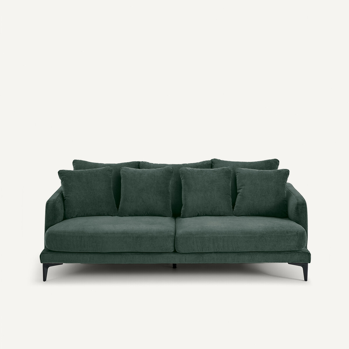 Canapé droit, 3 ou 4 places, en polyester mélangé, MODERNISTE vert sarcelle, EMMANUEL GALLINA X AM.PM