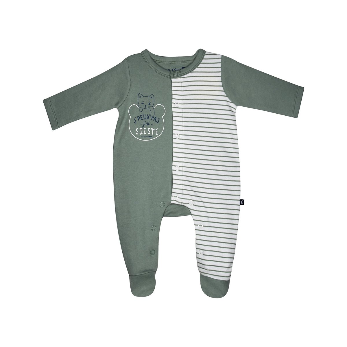 Dors bien nann interlock ouverture devant vert, SUCRE D'ORGE
