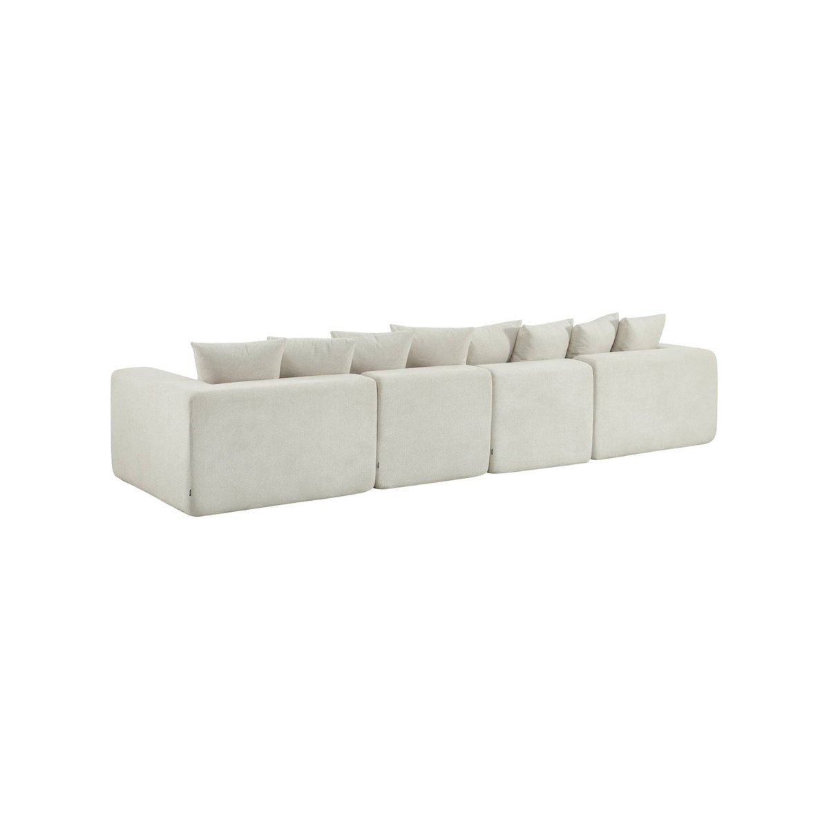 Canapé compressé modulable tissu chenille 5 places MOVI blanc, SWEEEK