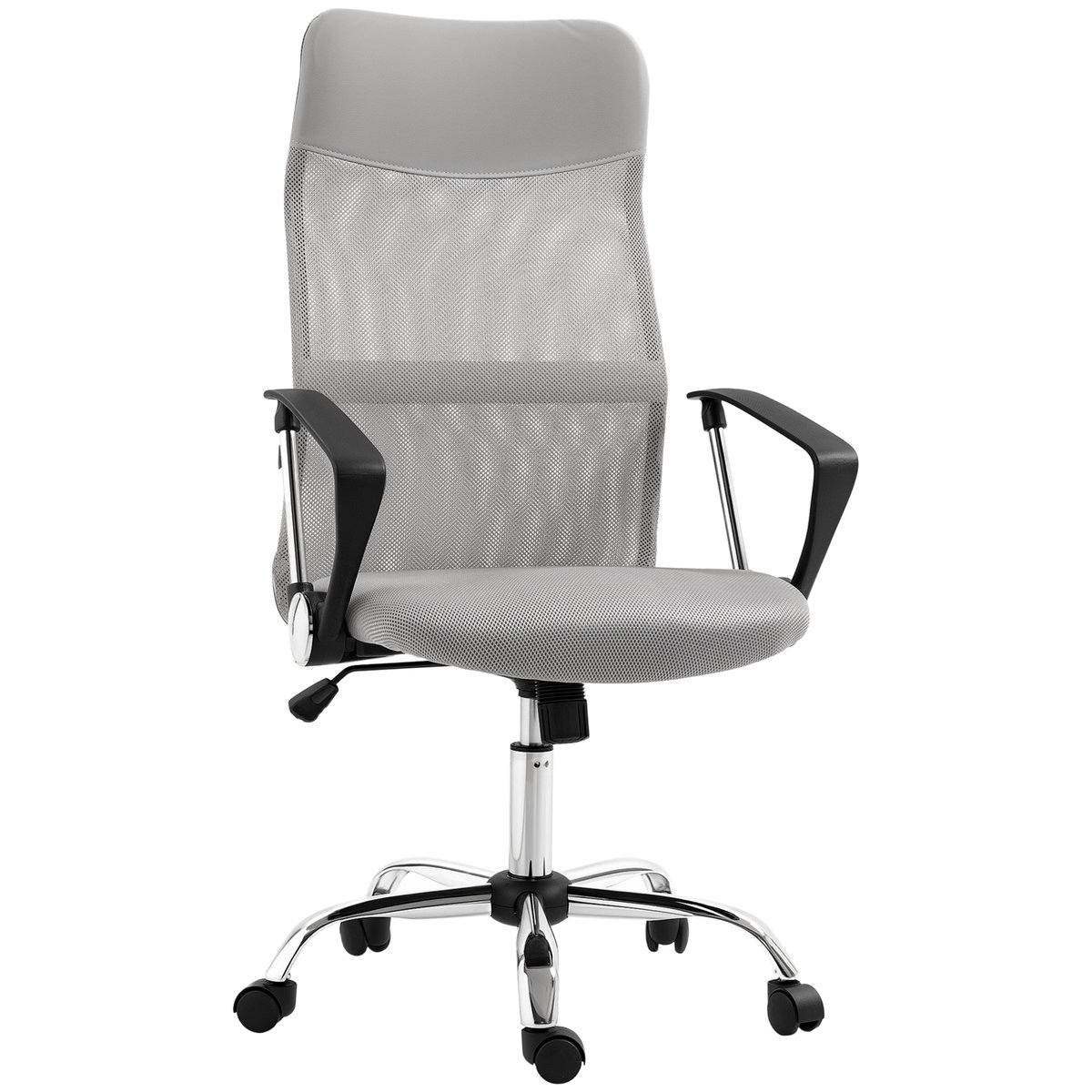 Chaise de bureau Tissu maille Gris gris, HOMCOM