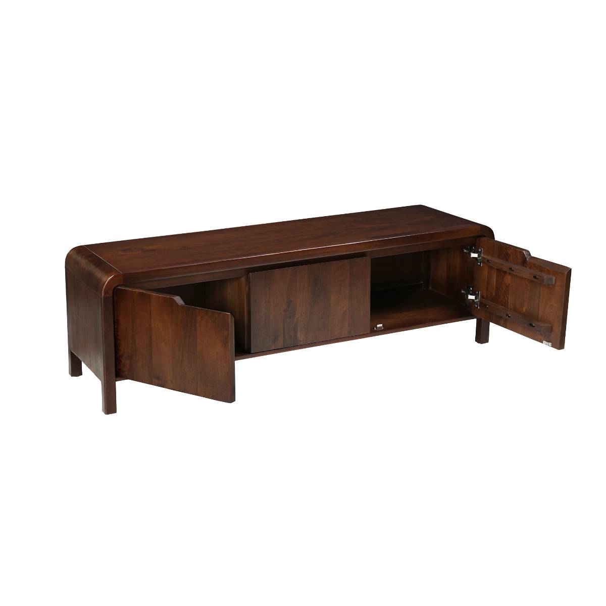 Meuble TV en bois de manguier NORIEL bois foncé, MADE IN MEUBLES