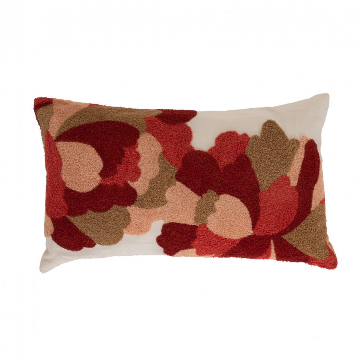 Coussin fleurs Paula tufté 30x50 cm - PAULA marron, AMADEUS