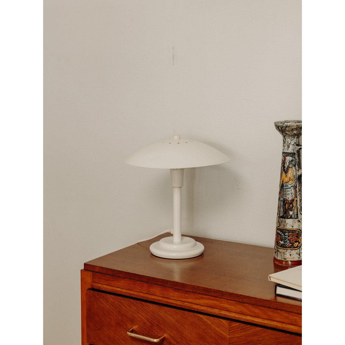 Lampe à poser en métal Julia N°461 - Bon état blanc, DEBONGOUT
