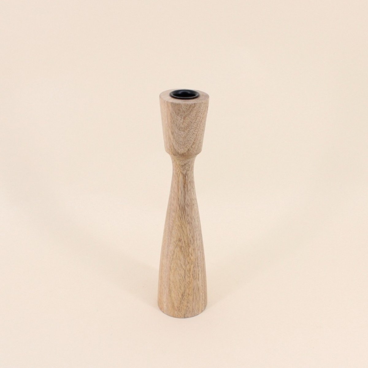 Lot de 2 bougeoirs en manguier 21, 26cm naturel, ORNAMI