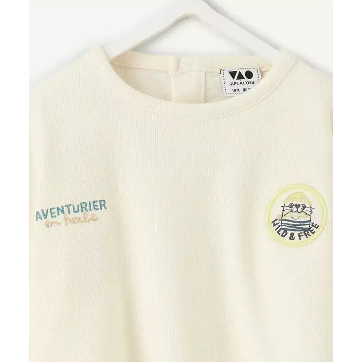 T-shirt a maniche lunghe ecru , TAPE A L'OEIL