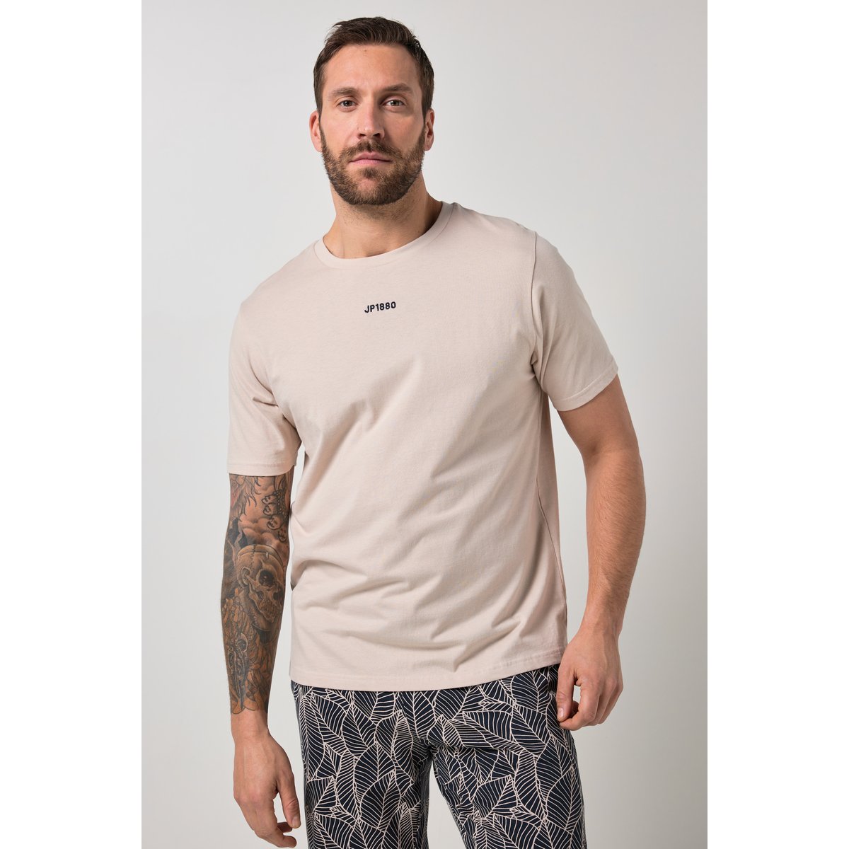Pyjama JP 1880 deux pièces (T-shirt + short mastic foncé, JP1880