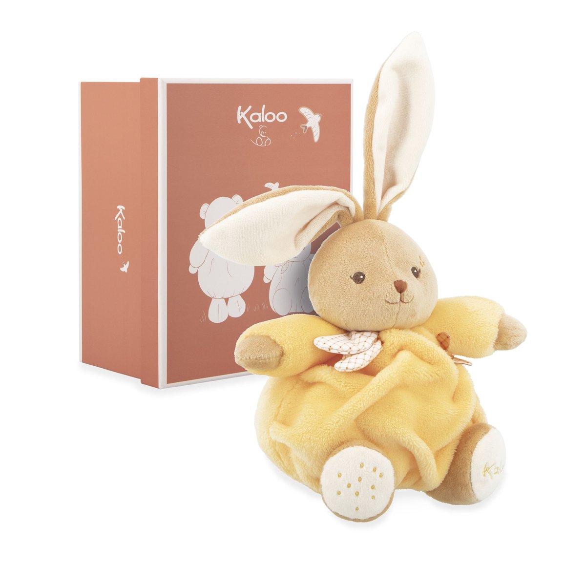 Peluche lapin Patapouf 17 cm Jaune couleur unique, KALOO