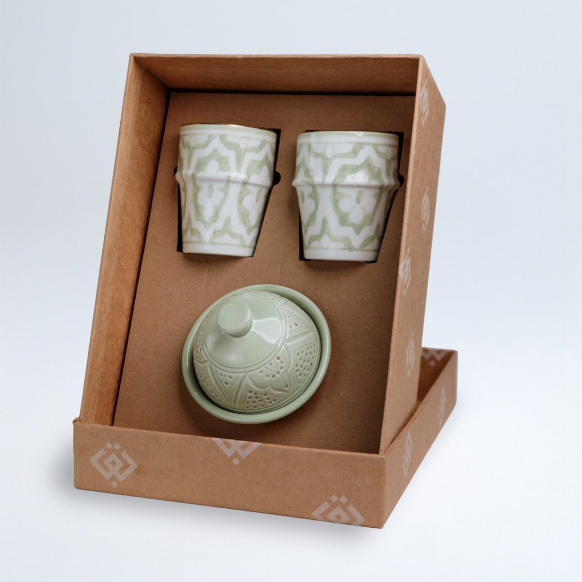 Lot de 2 tasses beldi et sucrier multicouleur, CHABI CHIC