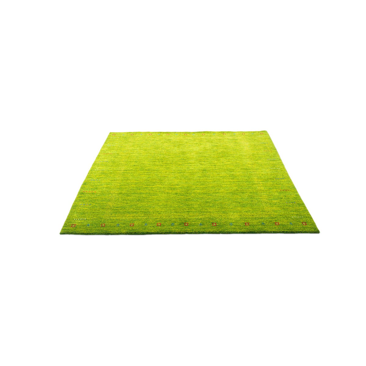 Tapis gabbeh tufté New York laine d'argentine vert, THEKO