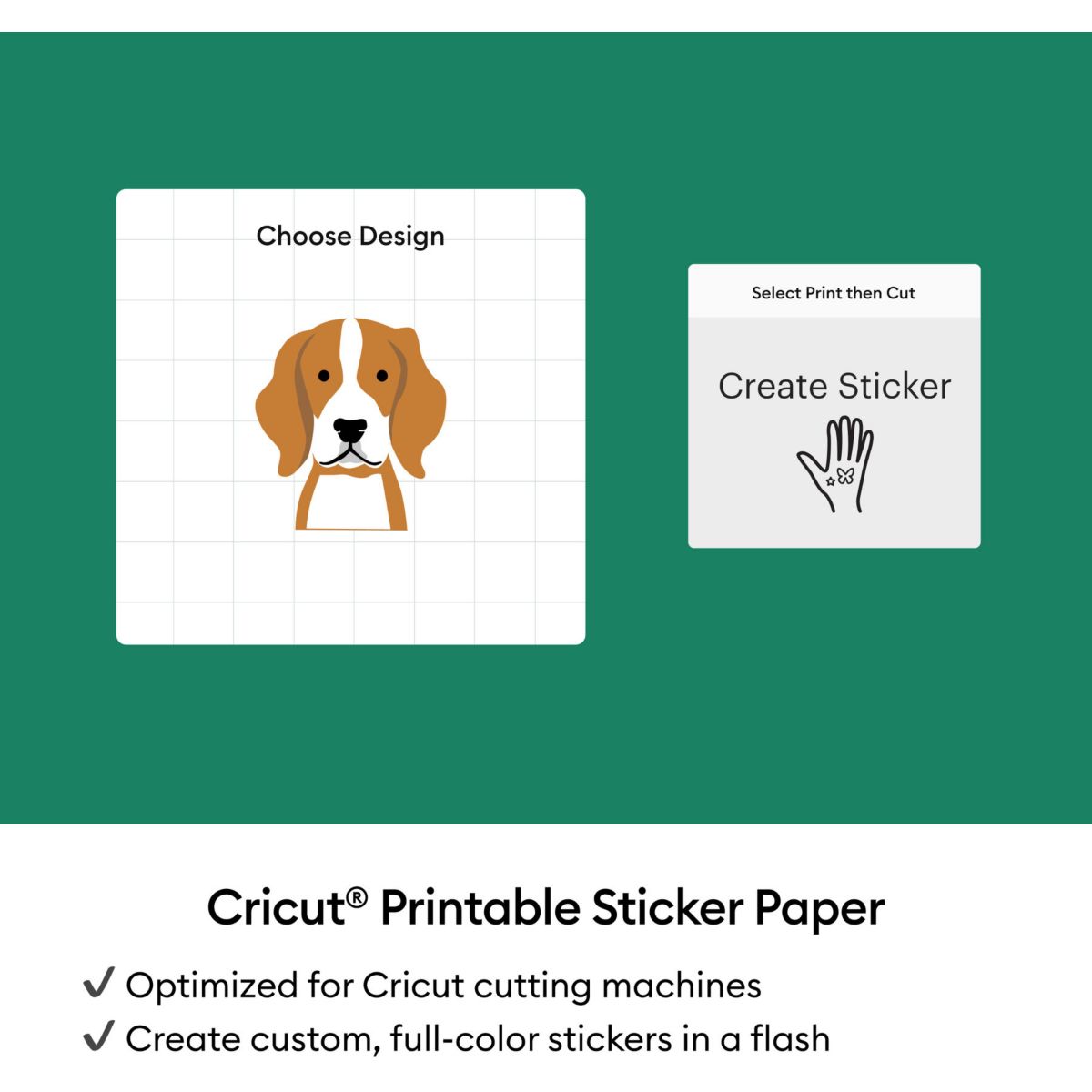 Sticker Set de stickers imperméables et imprimab couleur unique, CRICUT
