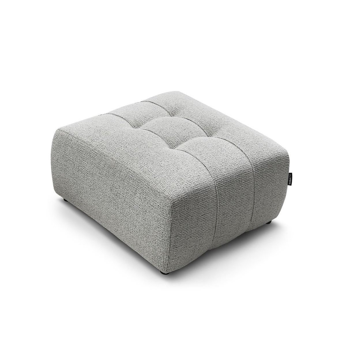 Pouf tissu chiné, ARSENE gris clair, BOBOCHIC
