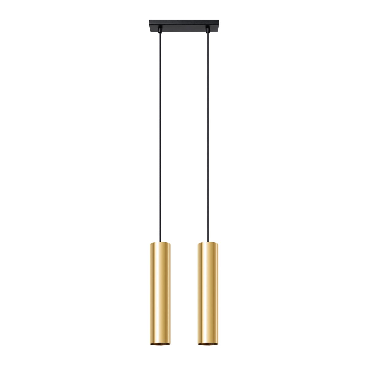 Suspension Acier Éclat Doré GU10 2 Lagos jaune, EDEN