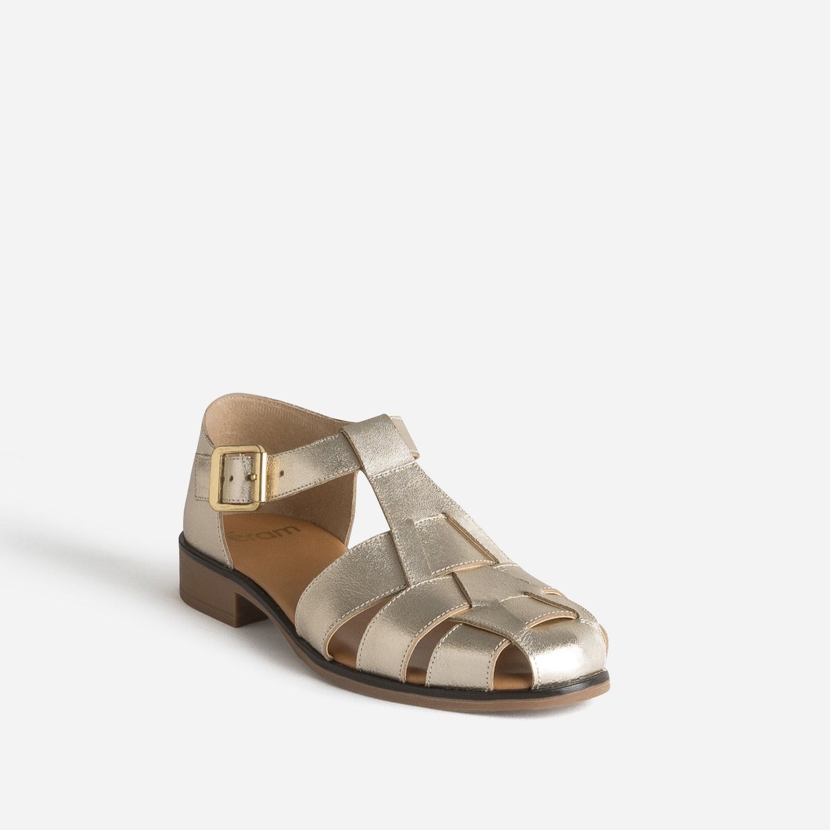 Sandale Plate en cuir SAFIA or, ERAM