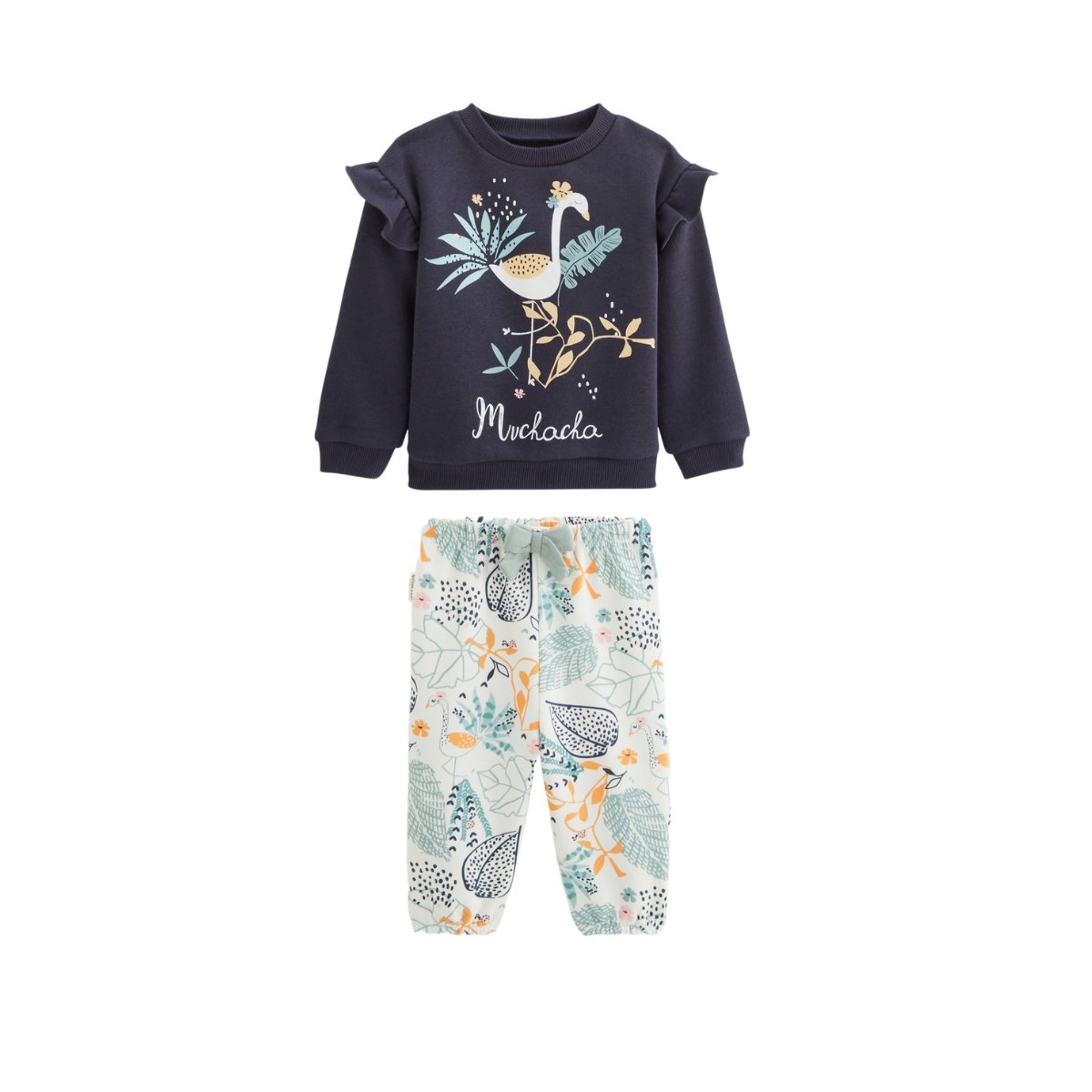 Ensemble bébé sweat-shirt et pantalon en molleton Holamuchacha bleu, PETIT BEGUIN