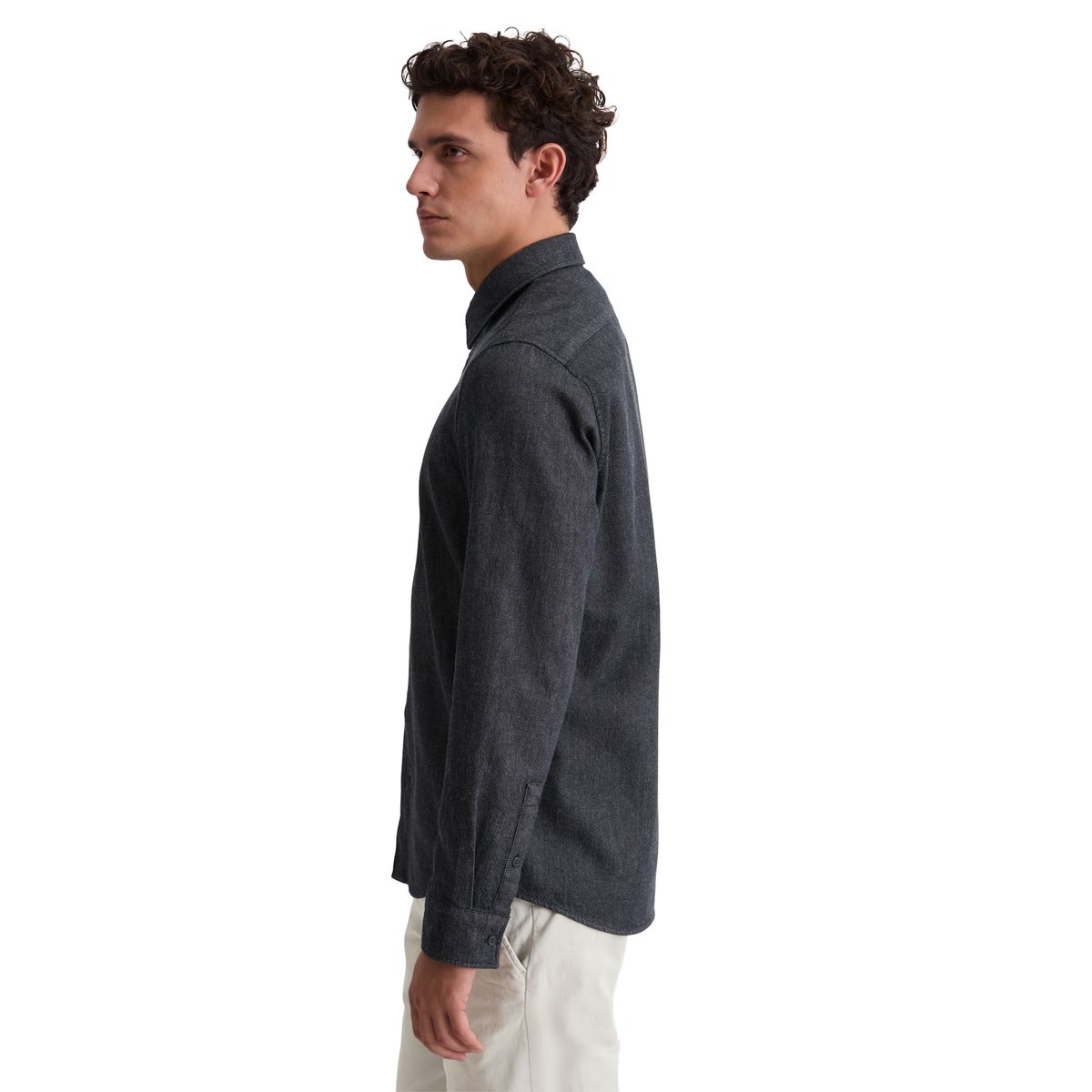 Chemise en jean shaped en pur coton bio bleu foncé, MARC O'POLO