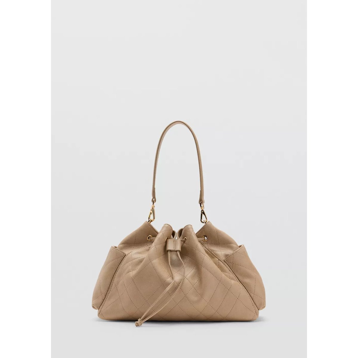 Sac porté épaule matelassé beige, MANGO