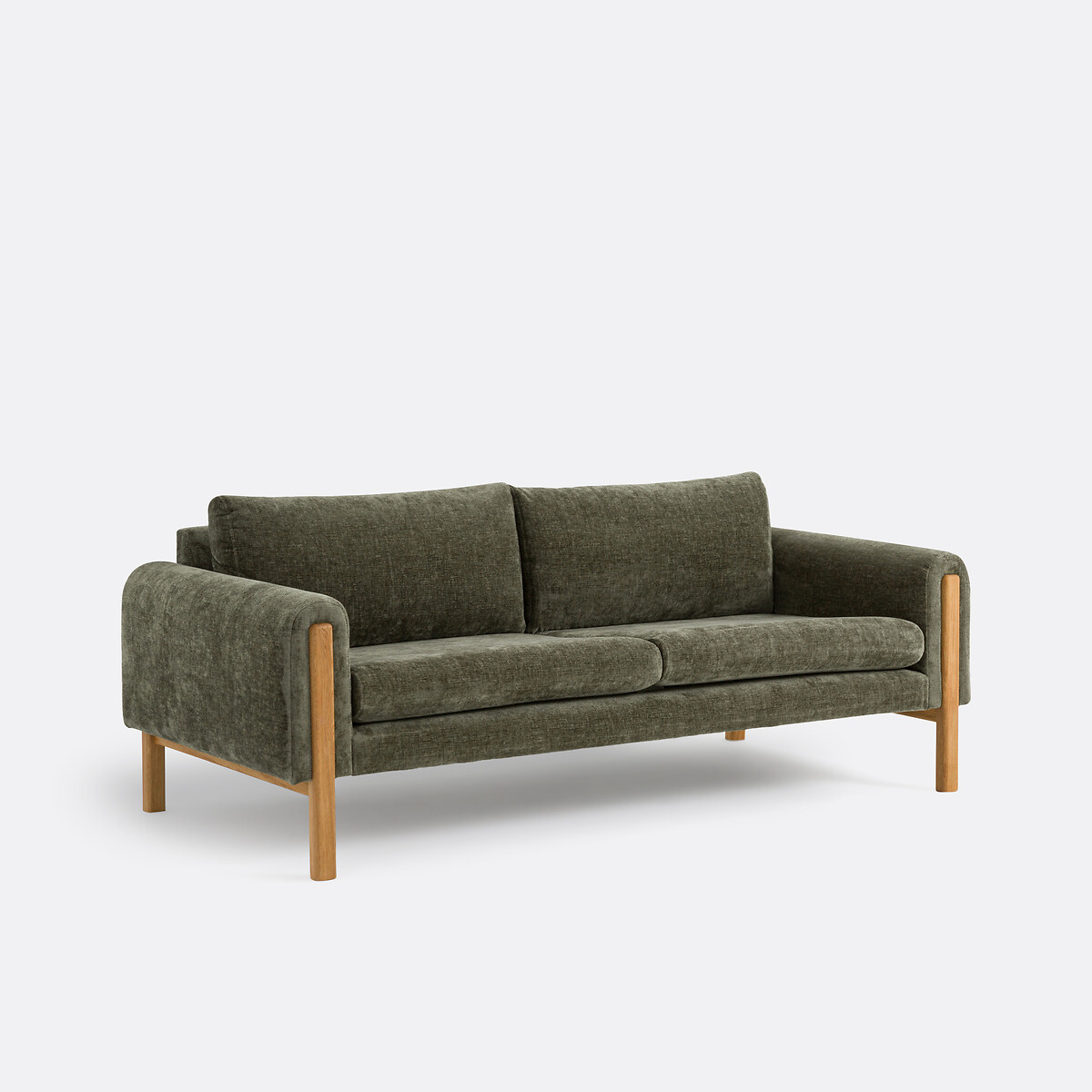 Canapé, velours texturé, 3 places, Vino kaki, LA REDOUTE INTERIEURS