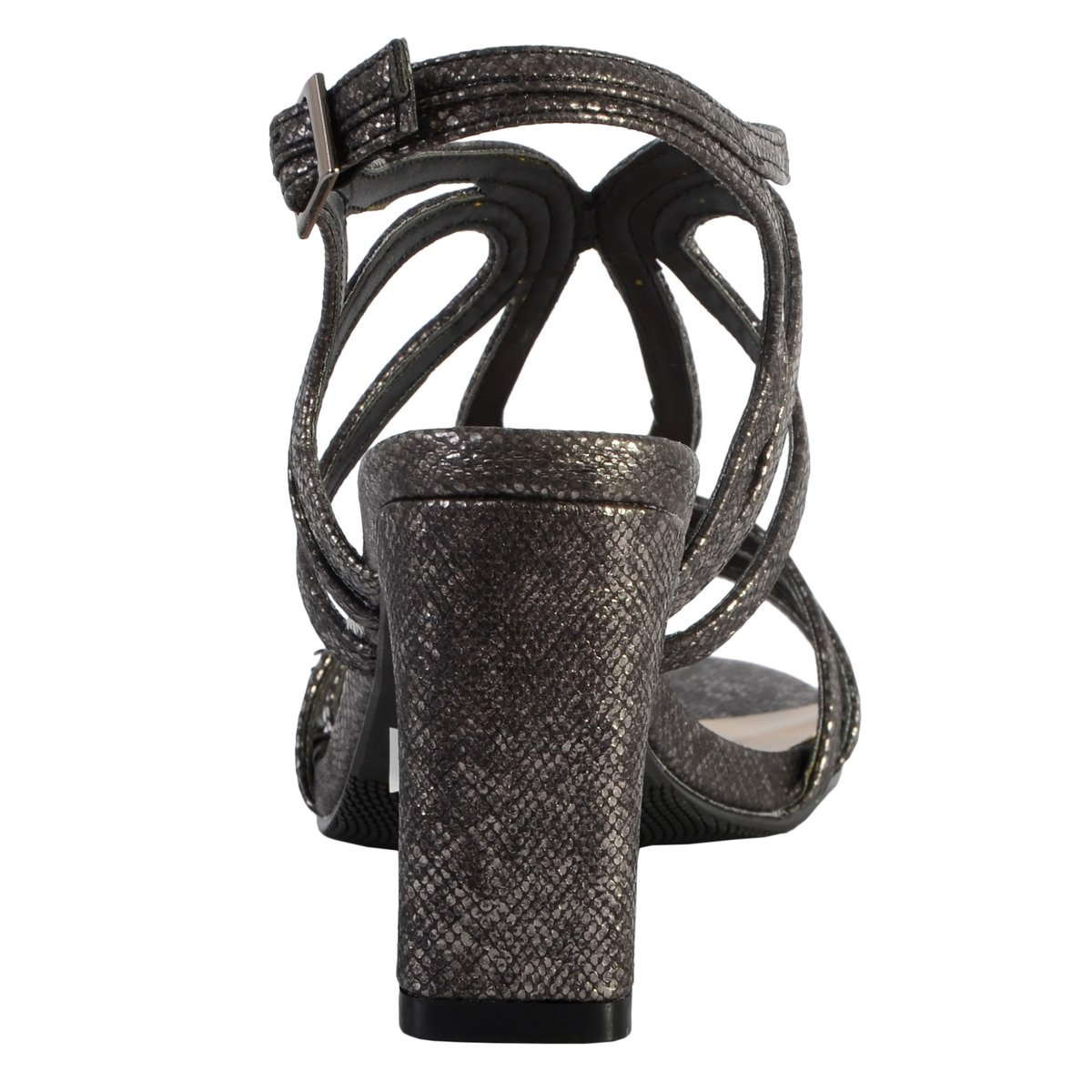 Sandale A Talon Tdf 4113 noir lezard, THE DIVINE FACTORY