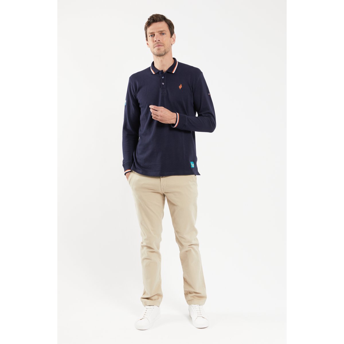 Polo manches longues en ROUTE DU RHUM marine deep, ARMOR-LUX