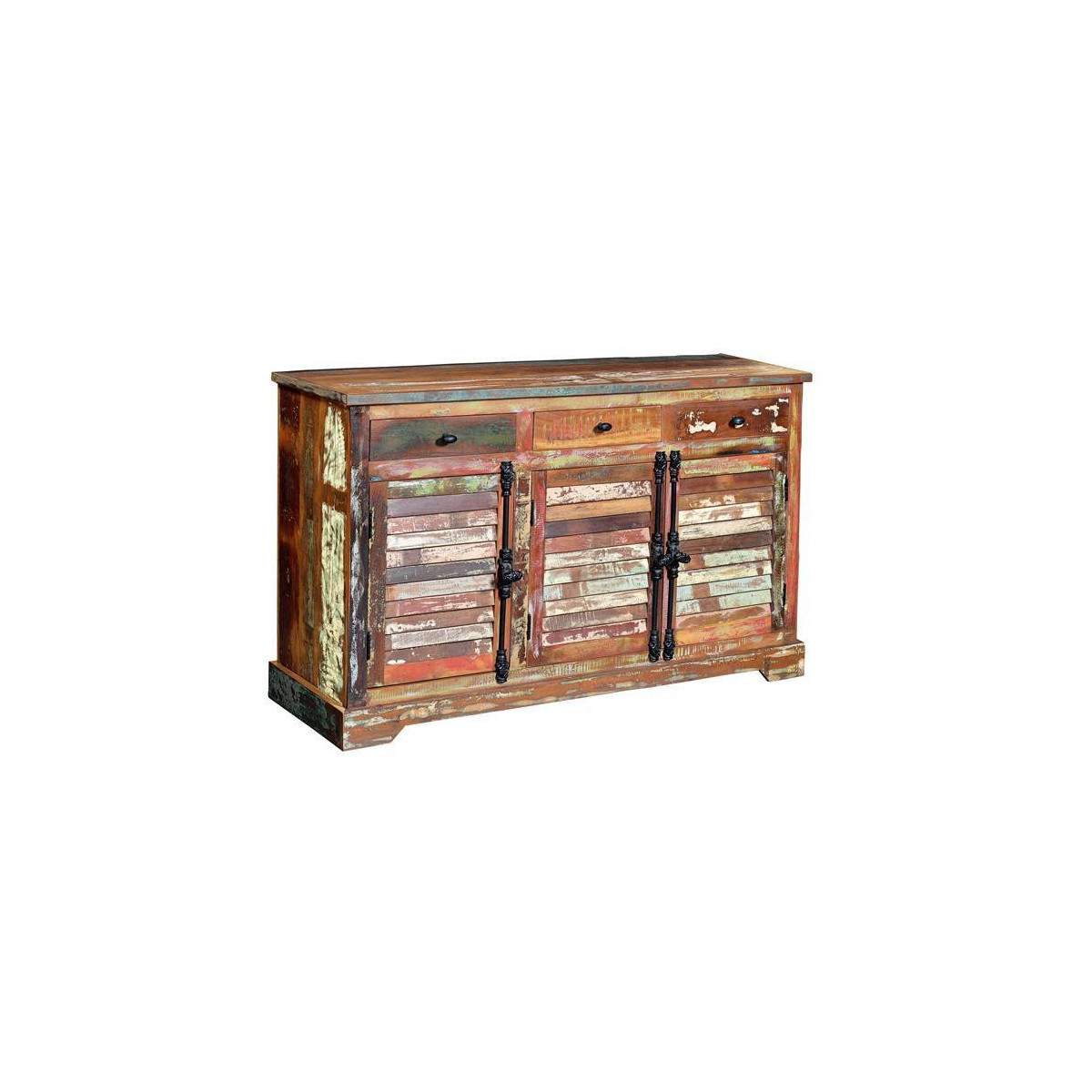 Buffet 3 tiroirs marron, DECORATION D’AUTREFOIS
